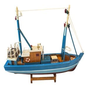 Wooden fishing crab trawler boat
